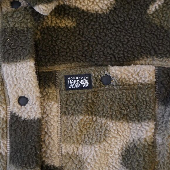 Mountain Hardwear‎ Women's HICAMP Shacket In Camo Sherpa Fleece Snap Sz S - Picture 7 of 10